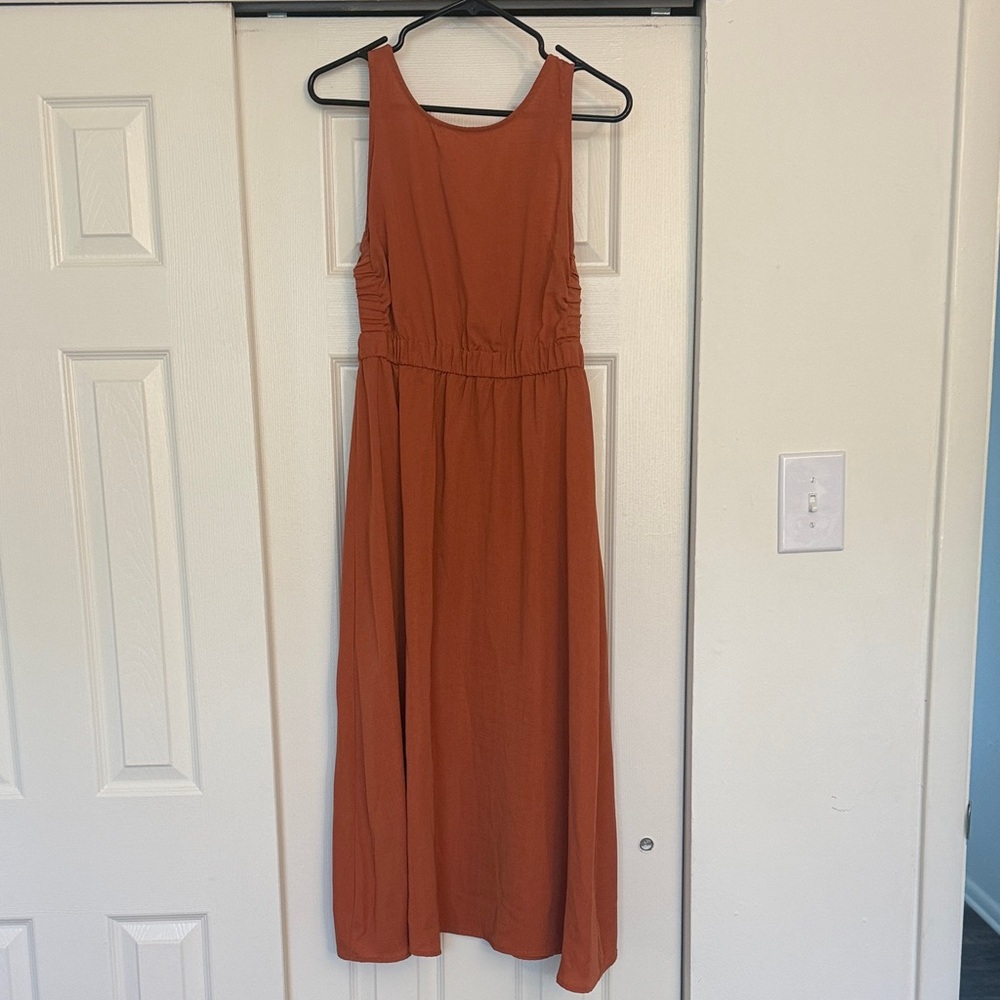 SHEIN Sleeveless Maxi Dress in Rust Orange